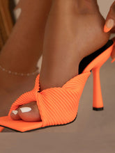 Twisted Ruched Square Toe Stiletto Heels